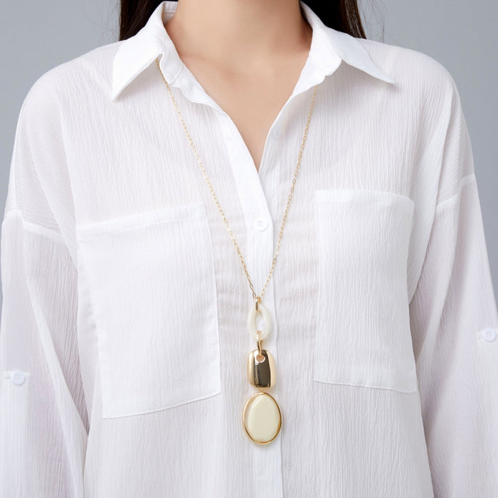 Sautoir Chada en acier doré à l'or fin