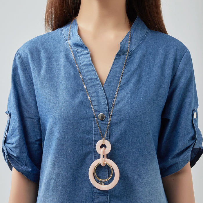 Sautoir Chadia en acier doré à l'or fin