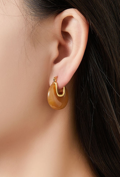 Boucle d'oreille tige Urlas en acier inoxydable