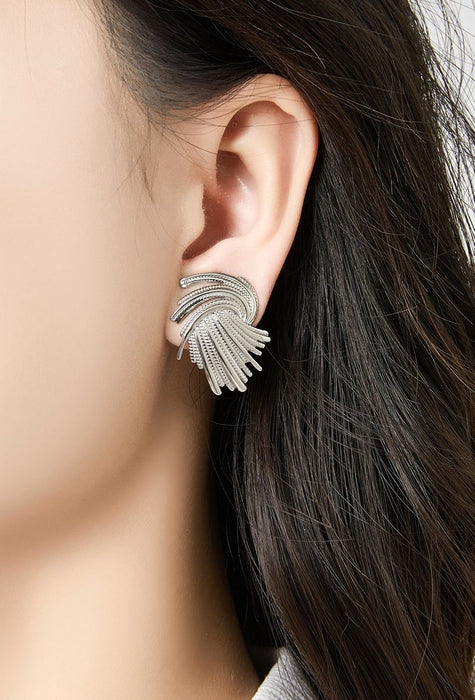 Boucles d'oreilles clip Zaharina en acier inoxydable