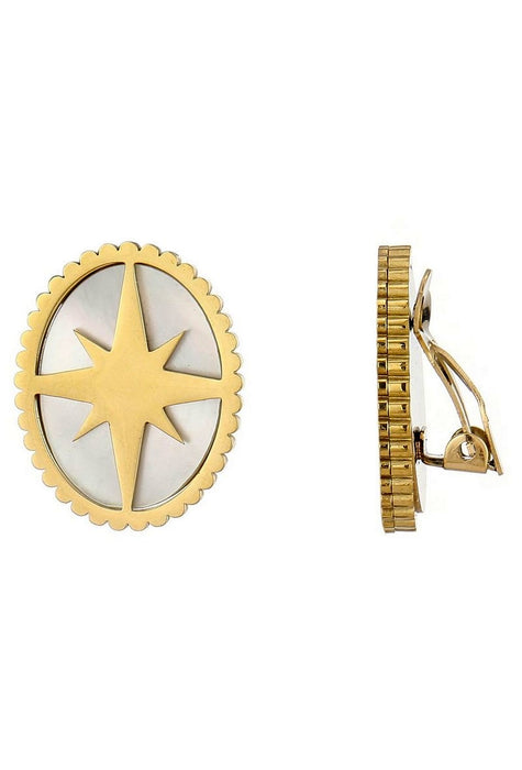 Boucles d'oreilles clip Zahira en acier inoxydable