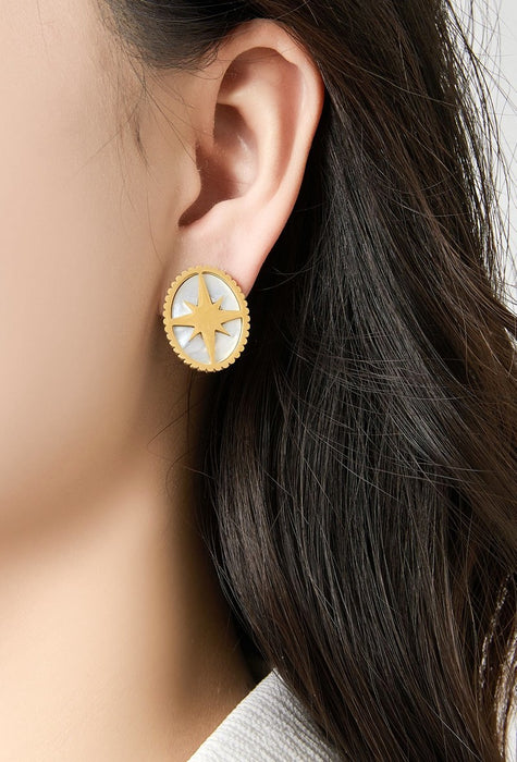 Boucles d'oreilles clip Zahira en acier inoxydable