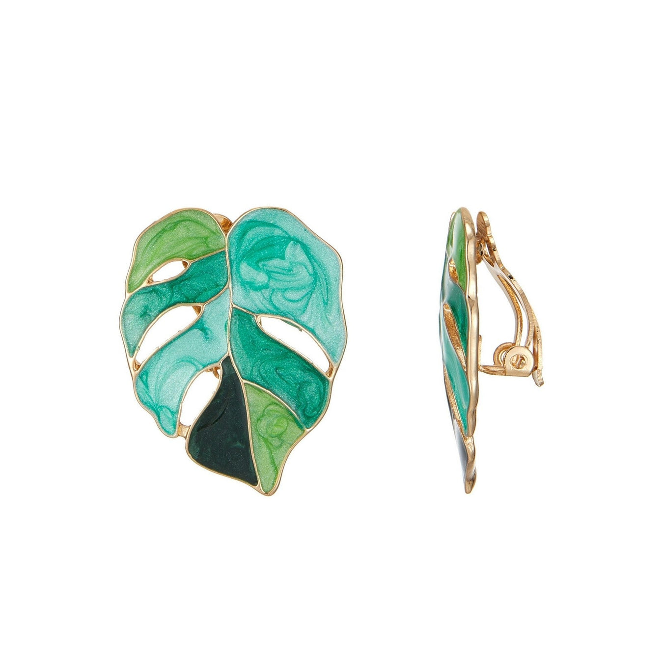 Boucle d'oreille clip émaillée