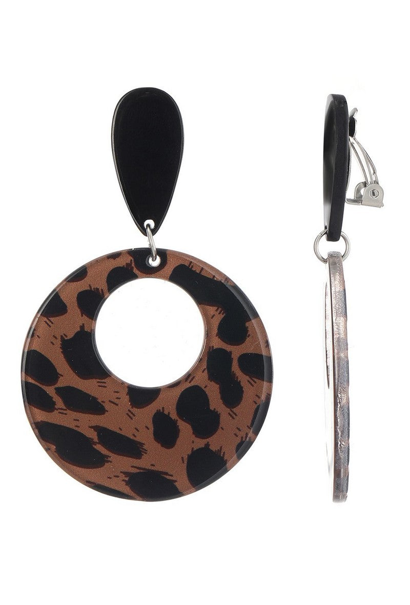 Boucles d'oreilles clip Fortune en acier inoxydable