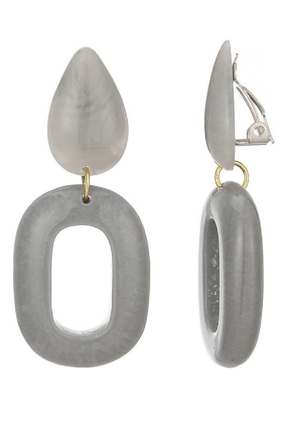 Boucles d'oreilles clip Ning en acier inoxydable