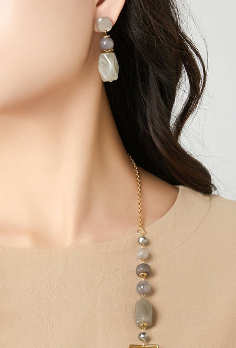 Boucle d'oreille tige Tendai en acier inoxydable