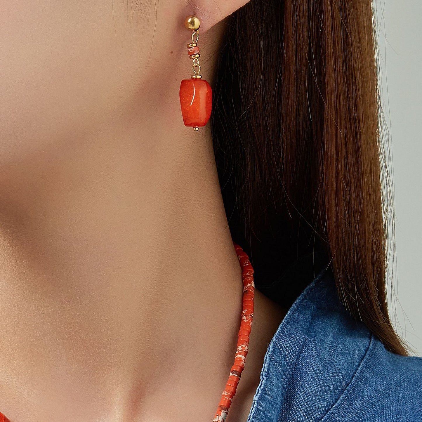 Boucle d'oreille tige Ulfa en acier inoxydable