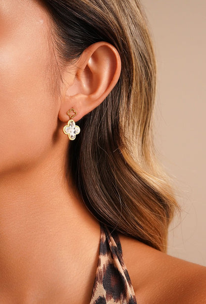 Boucle d'oreille tige Yakout en acier inoxydable