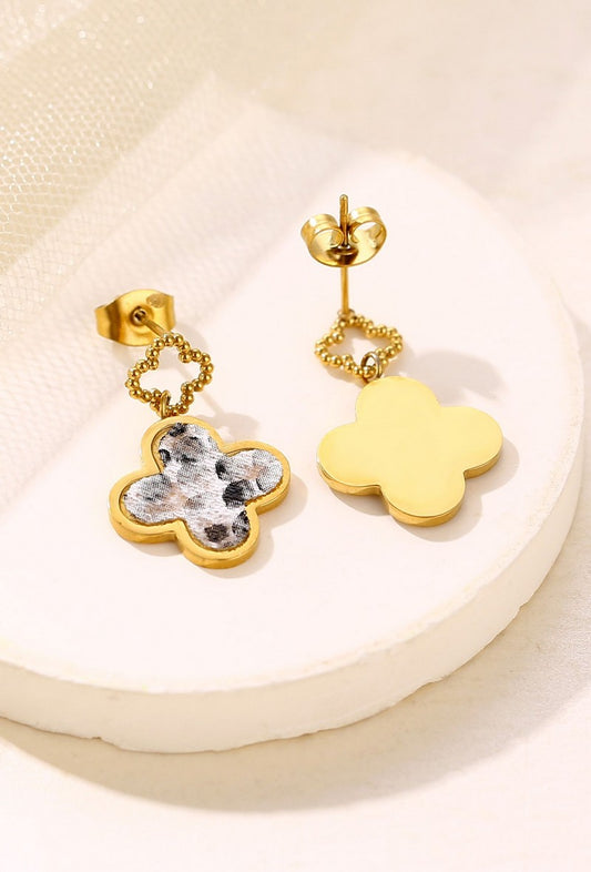 Boucle d'oreille tige Yakout en acier inoxydable