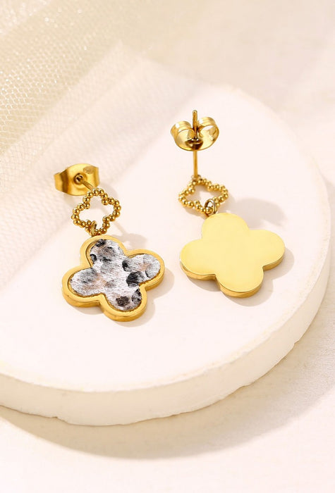 Boucle d'oreille tige Yakout en acier inoxydable