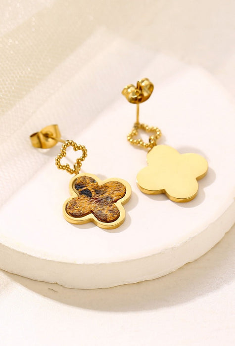 Boucle d'oreille tige Yakout en acier inoxydable