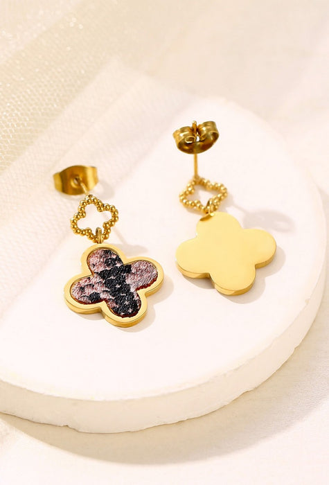 Boucle d'oreille tige Yakout en acier inoxydable