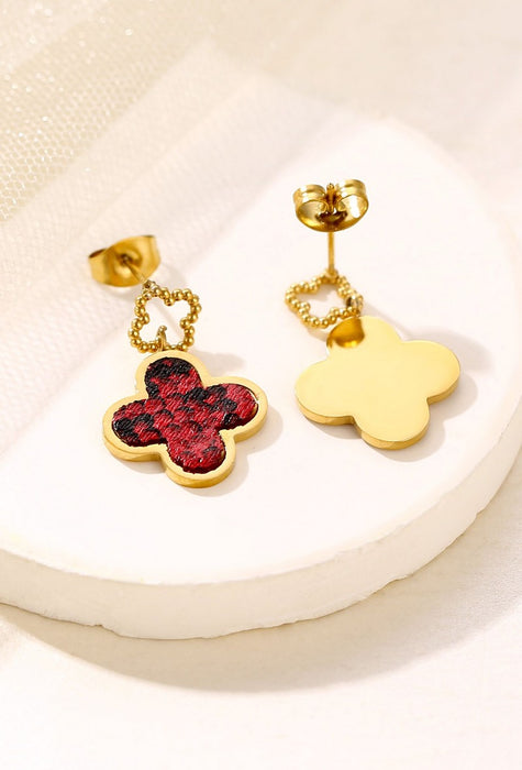 Boucle d'oreille tige Yakout en acier inoxydable