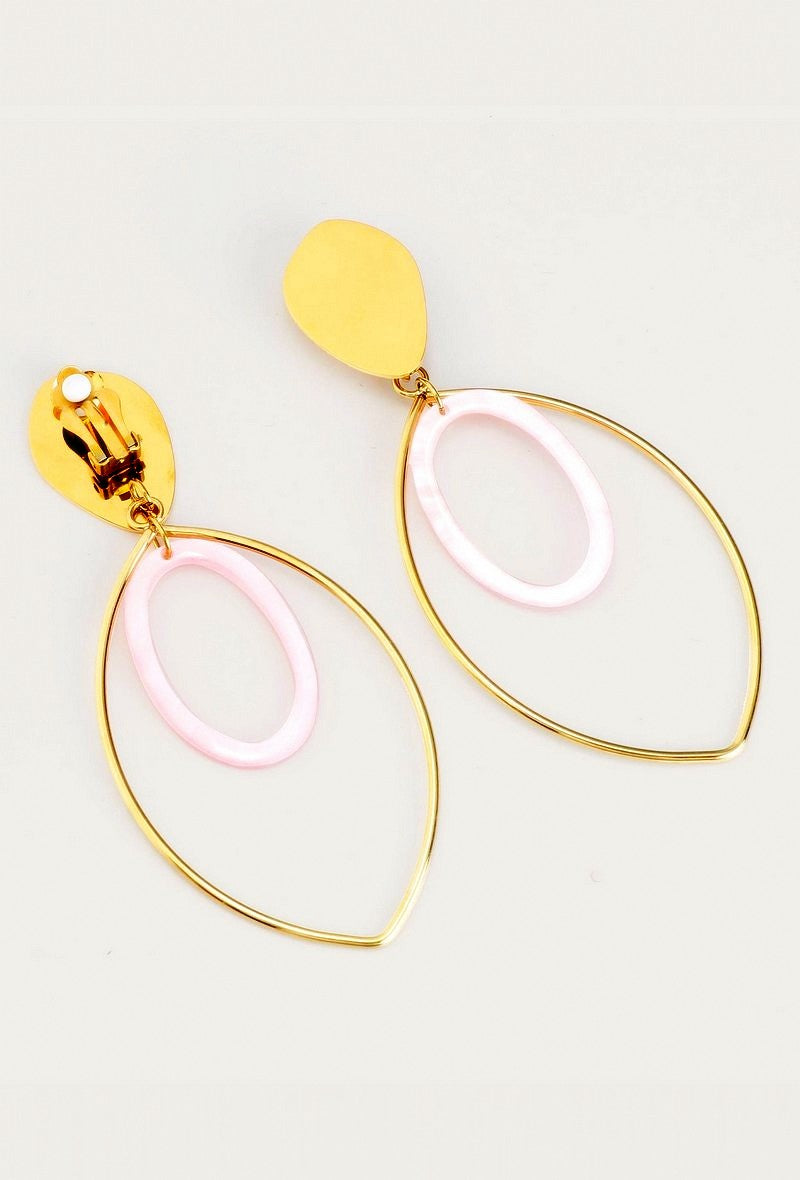 Boucles d'oreilles clip Yamenia en acier inoxydable