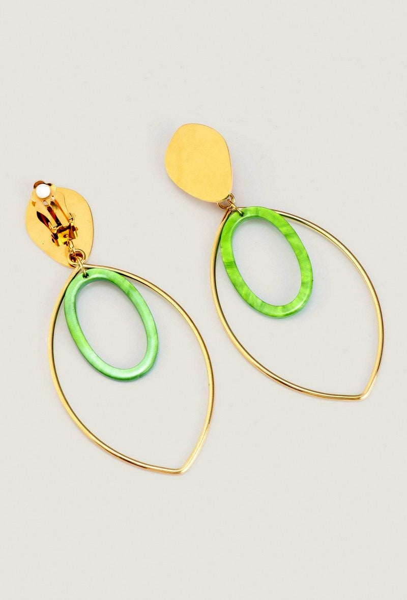 Boucles d'oreilles clip Yamenia en acier inoxydable