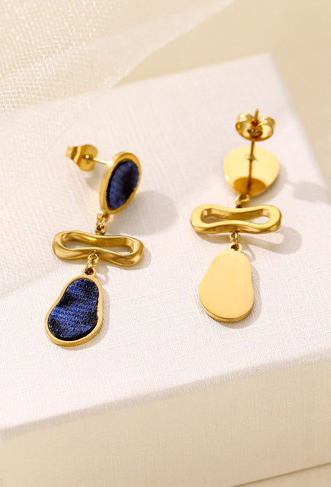 Boucle d'oreille tige Yaqouta en acier inoxydable