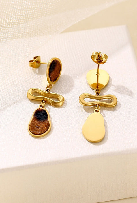 Boucle d'oreille tige Yaqouta en acier inoxydable