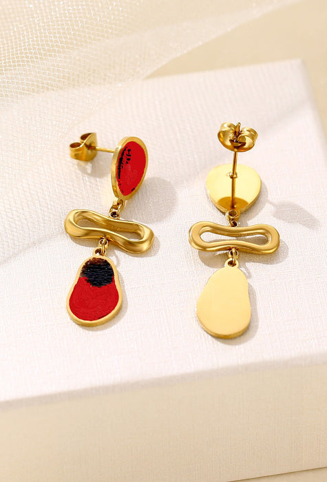 Boucle d'oreille tige Yaqouta en acier inoxydable