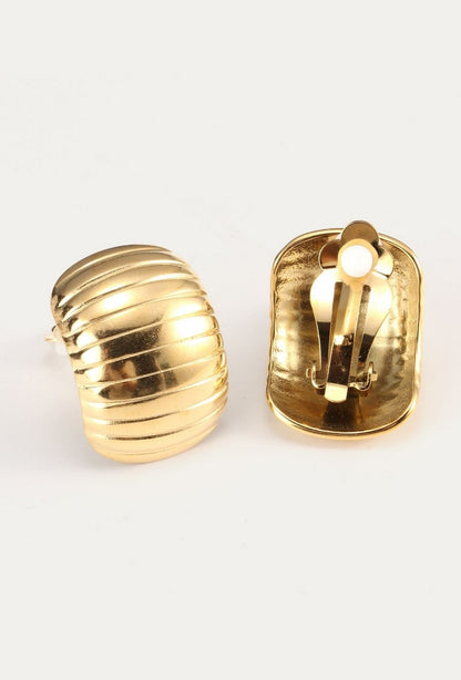 Boucles d'oreilles clip Yolande en acier inoxydable