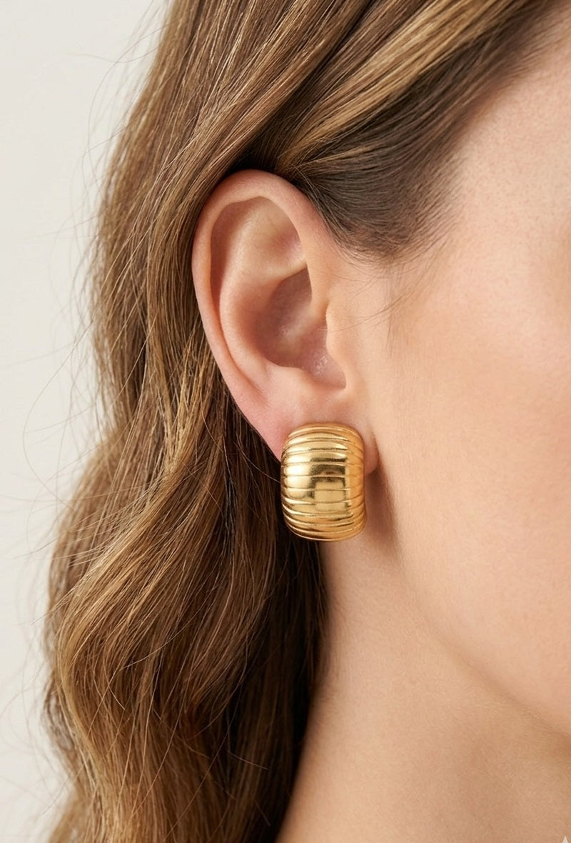 Boucles d'oreilles clip Yolande en acier inoxydable