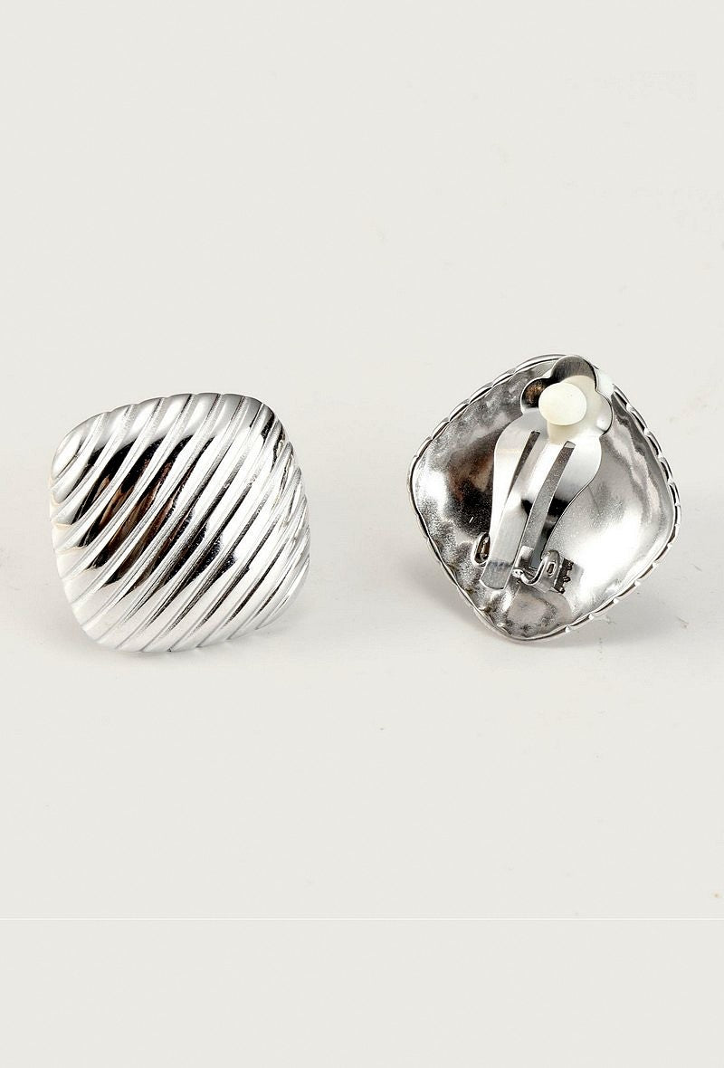 Boucles d'oreilles clip Yonca en acier inoxydable
