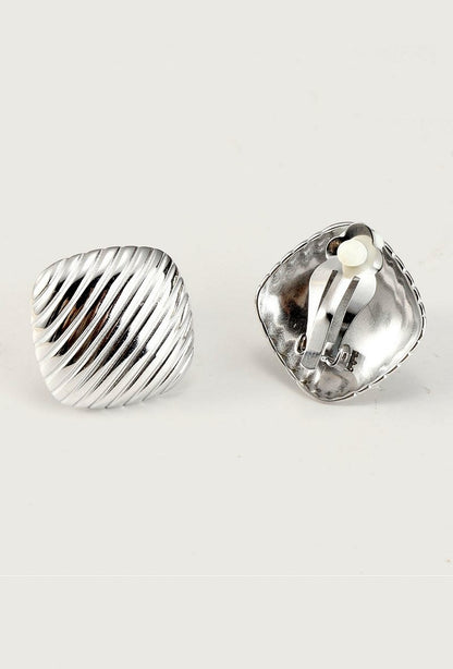 Boucles d'oreilles clip Yonca en acier inoxydable