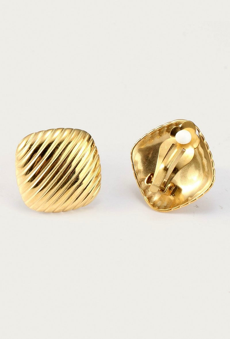 Boucles d'oreilles clip Yonca en acier inoxydable