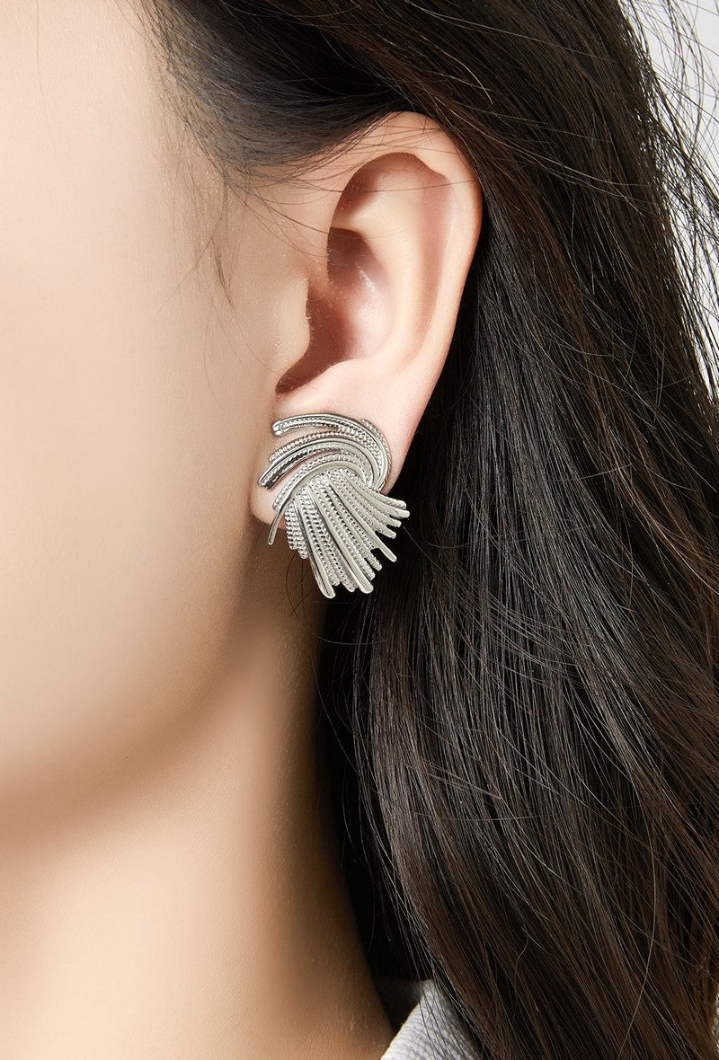 Boucles d'oreilles clip Zaharina en acier inoxydable