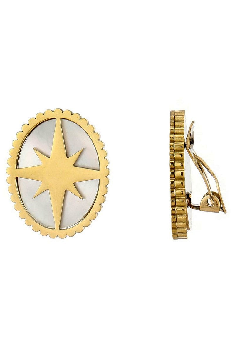 Boucles d'oreilles clip Zahira en acier inoxydable