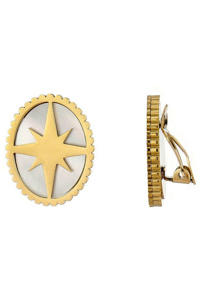 Boucles d'oreilles clip Zahira en acier inoxydable