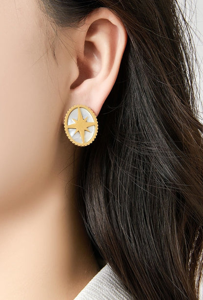 Boucles d'oreilles clip Zahira en acier inoxydable
