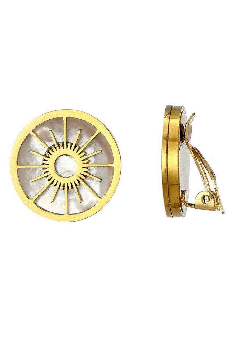 Boucles d'oreilles clip Zandra en acier inoxydable