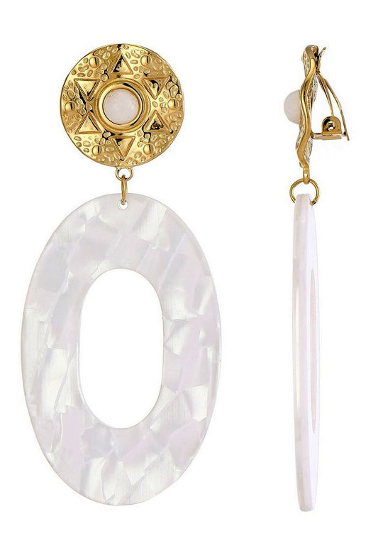 Boucles d'oreilles clip Zdraka en acier inoxydable