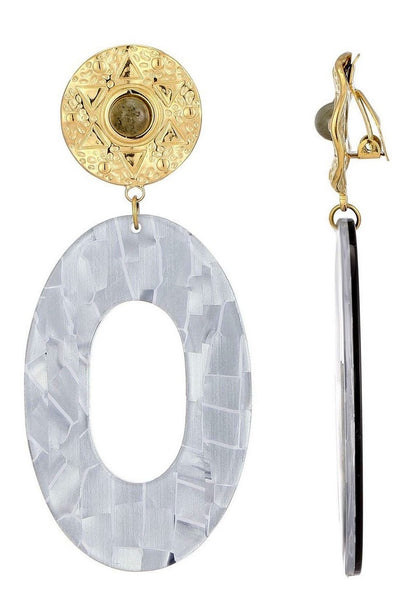 Boucles d'oreilles clip Zdraka en acier inoxydable