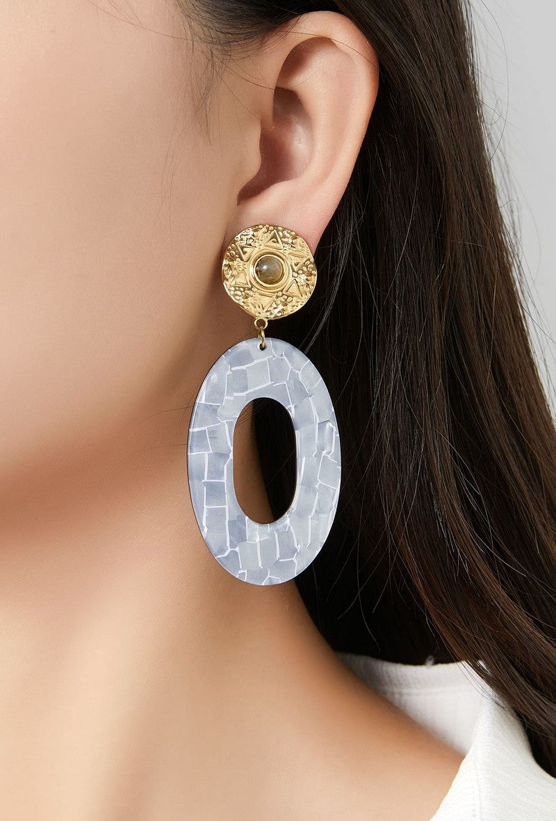 Boucles d'oreilles clip Zdraka en acier inoxydable