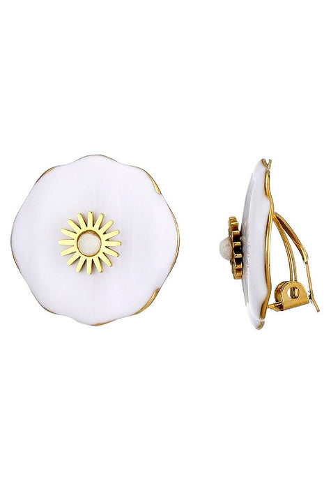 Boucles d'oreilles clip Zenoviaa en acier inoxydable