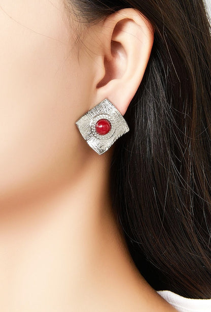 Boucles d'oreilles clip Zina en acier inoxydable