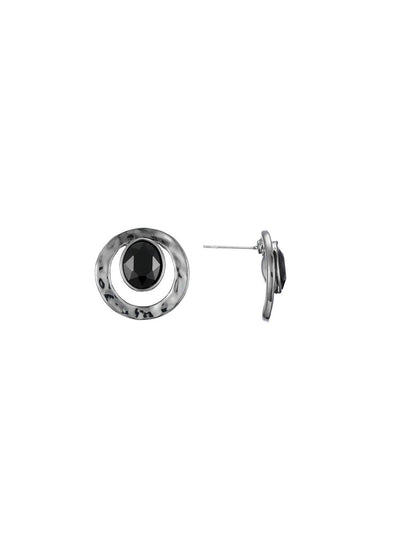 Boucles d'oreilles à tige Aki noir – Belle Miss Paris