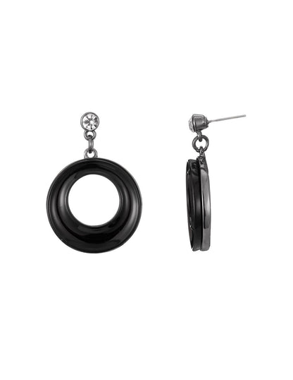 Boucles d'oreilles à tige Aoki noir – Belle Miss Paris