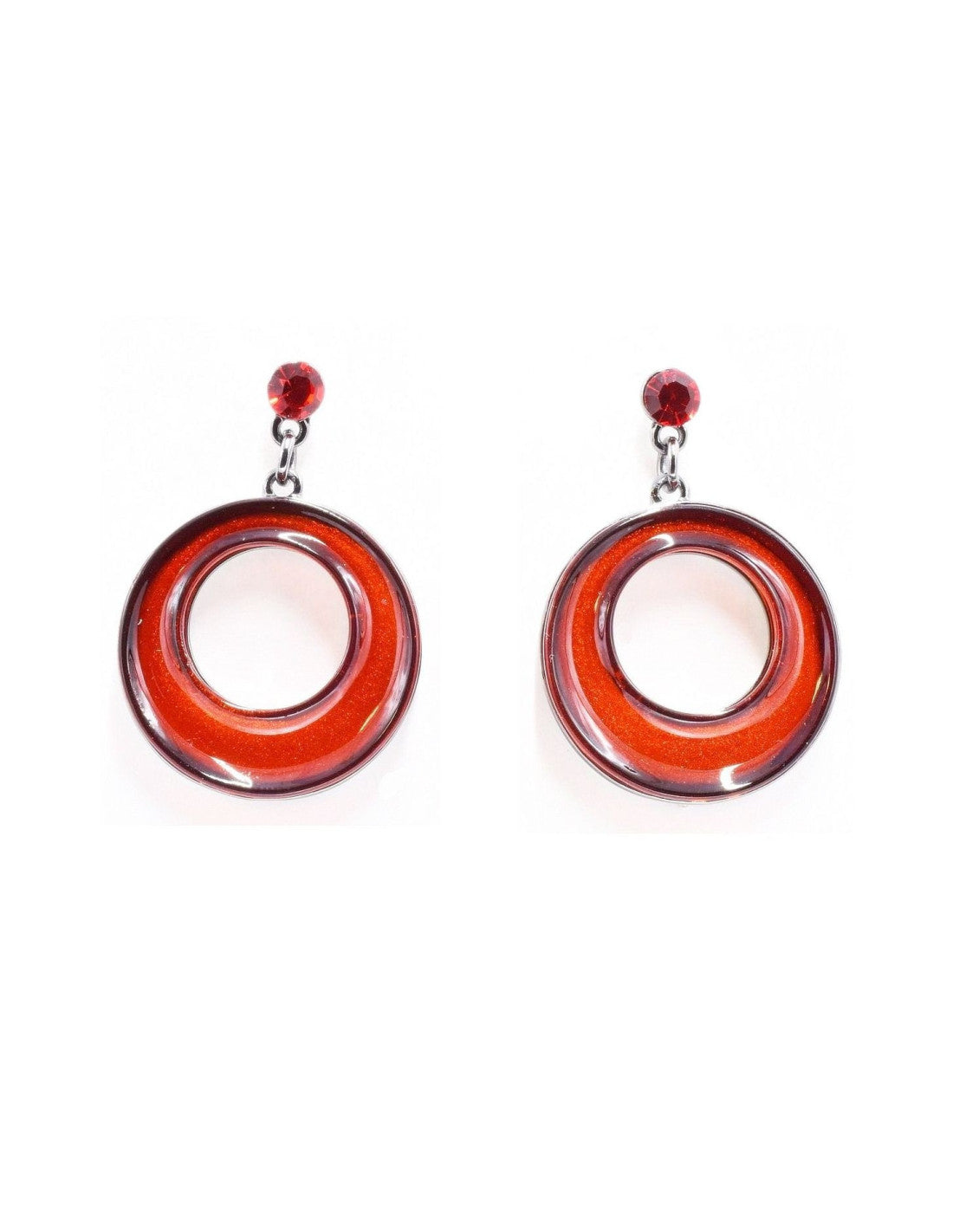 Boucles d'oreilles à tige Aoki rouge – Belle Miss Paris