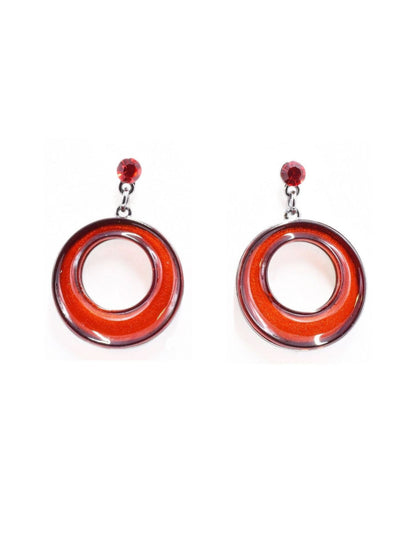Boucles d'oreilles à tige Aoki rouge – Belle Miss Paris