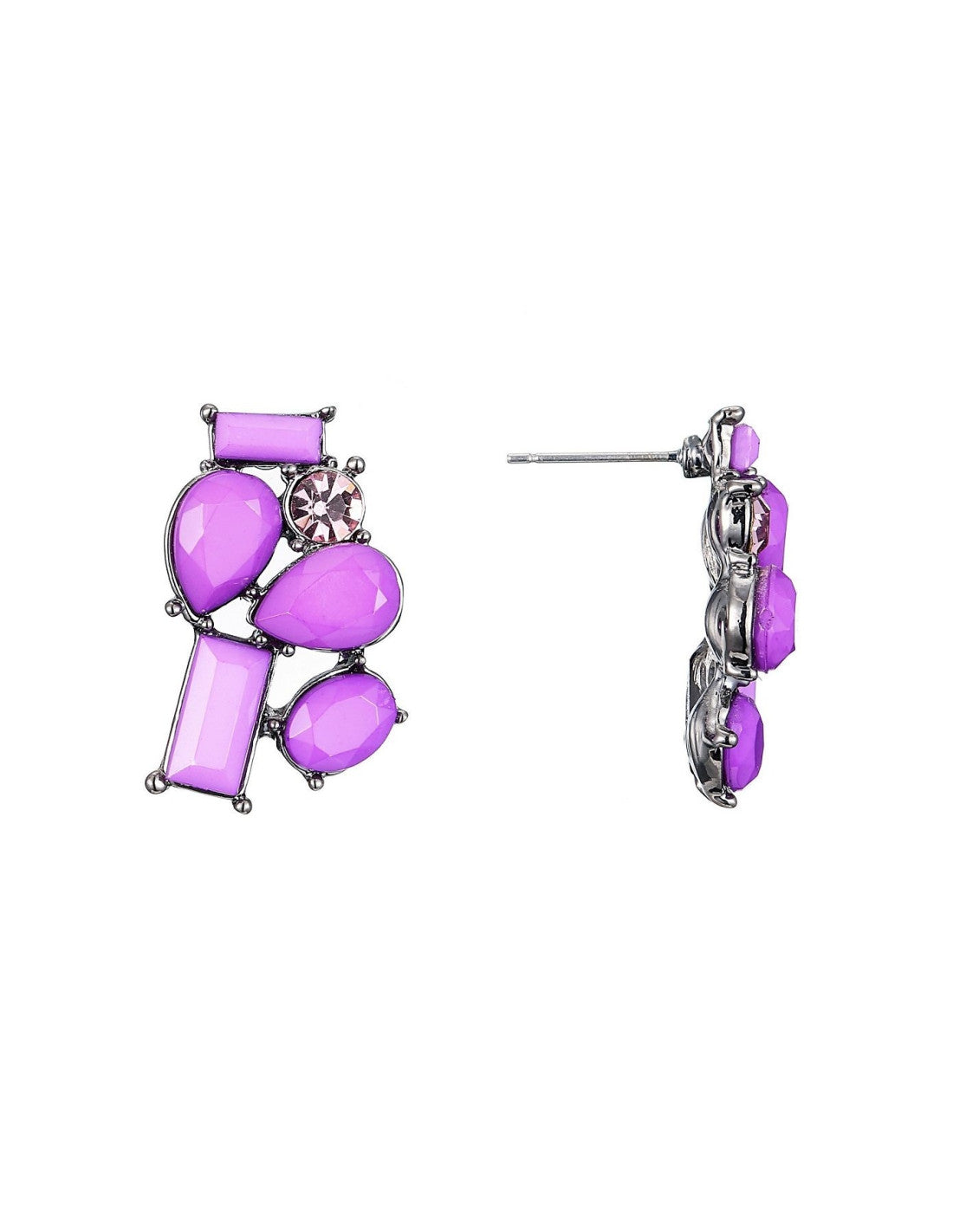 Boucles d'oreilles percées Asa violet – Belle Miss Paris
