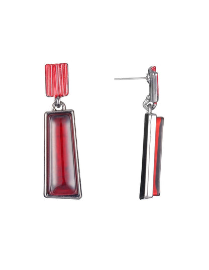 Boucles d'oreilles à tige Melusine rouge – Belle Miss Paris