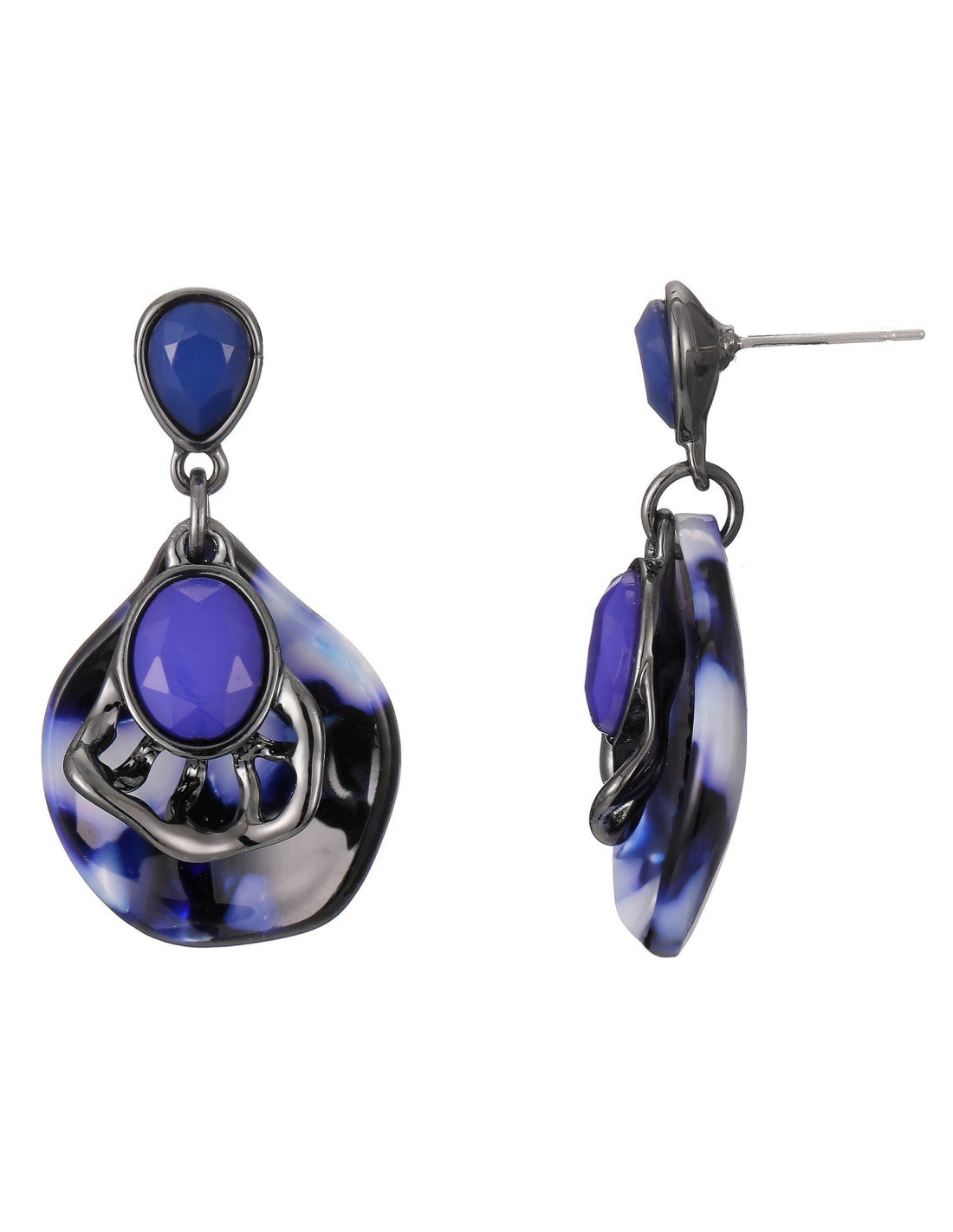 Boucles d'oreilles à tige Olivia bleu – Belle Miss Paris