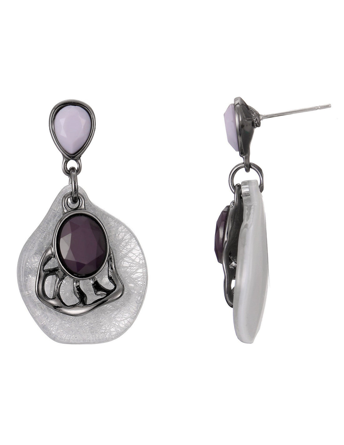 Boucles d'oreilles à tige Olivia gris – Belle Miss Paris