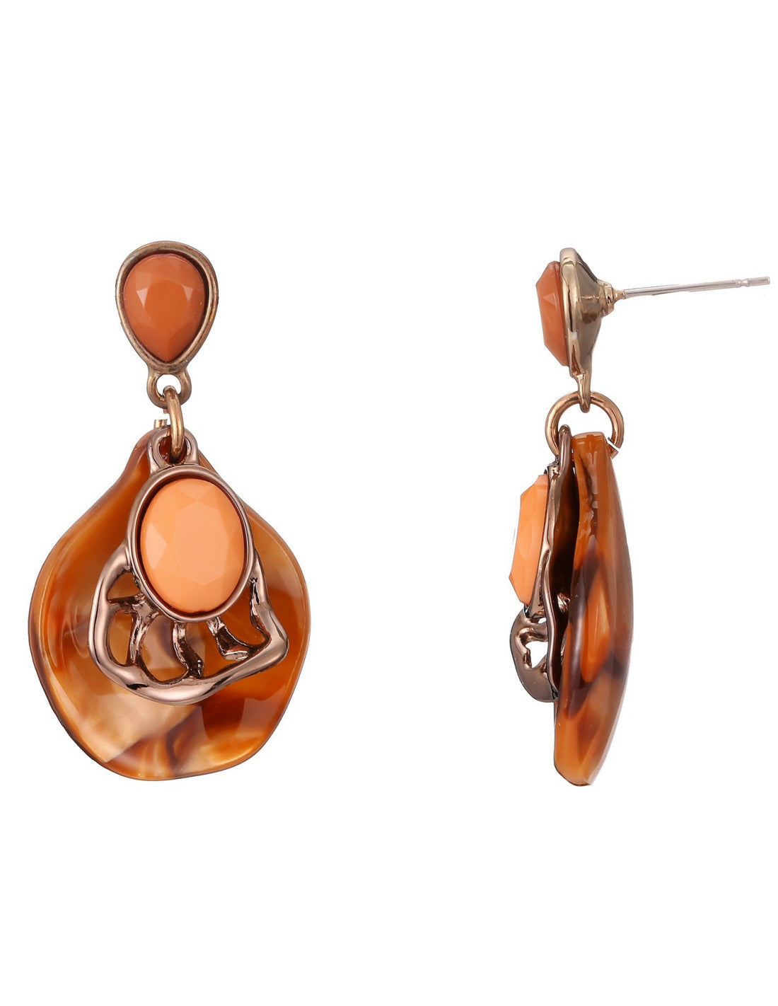 Boucles d'oreilles à tige Olivia marron – Belle Miss Paris