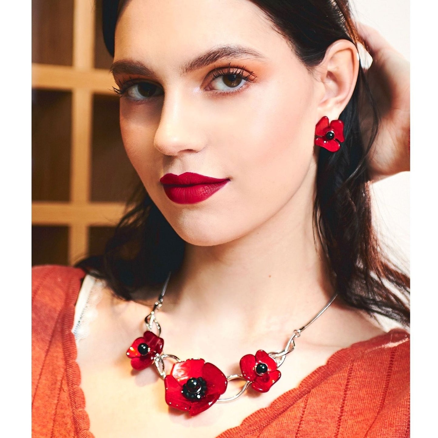 Collier coquelicot Kano