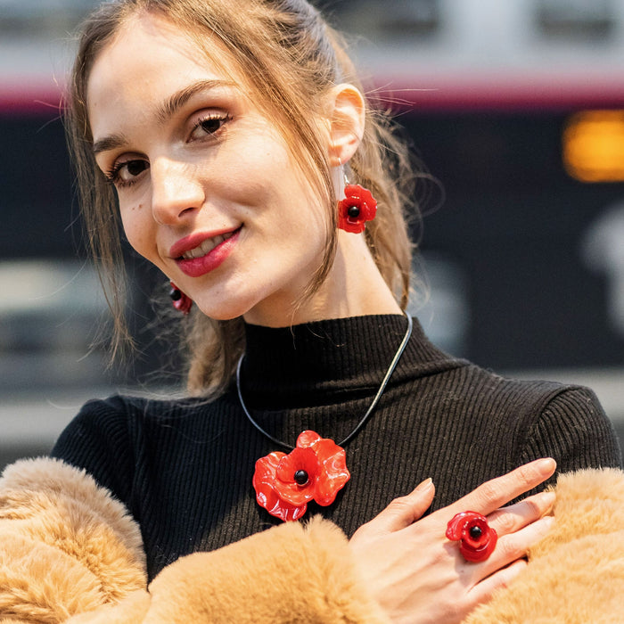 Collier coquelicot Léa