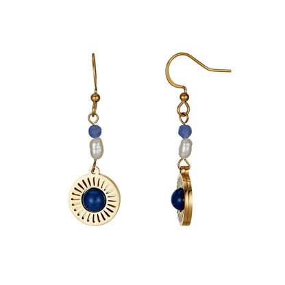 Boucle d'oreille crochet Umeno en acier doré