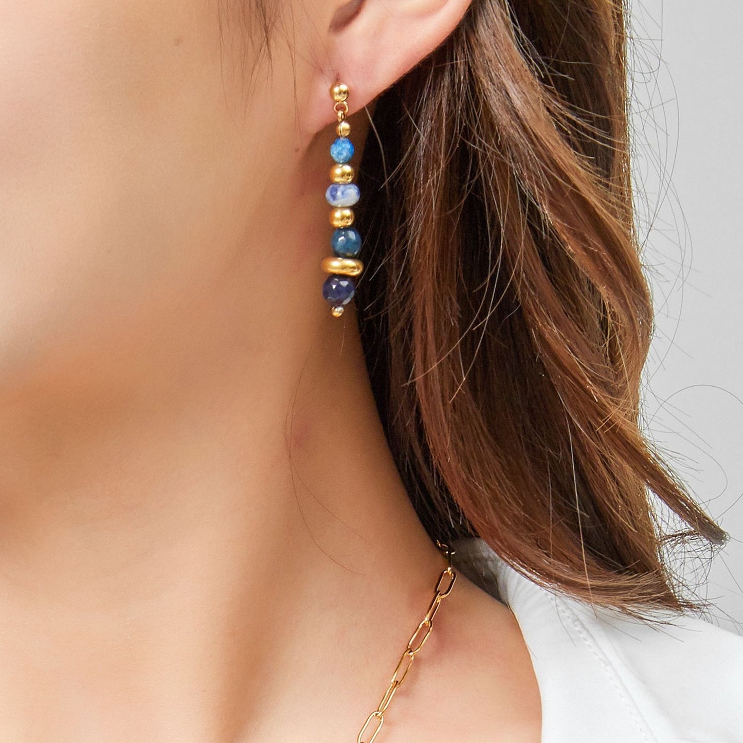 Boucle d'oreille tige Vitalie en acier inoxydable